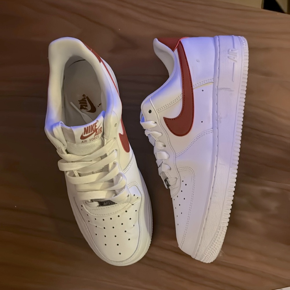 White & Terracotta Air Force 1s